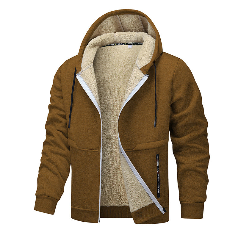 Men’s Heavyweight Sherpa Lined Zip Hoodie Jacket