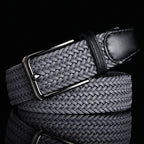 Men's Braided Leather Belt with Cowhide