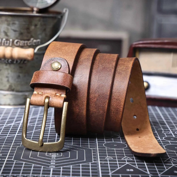 Men's Italian Cowhide Leather Belt - Classic Casual Smart Fit