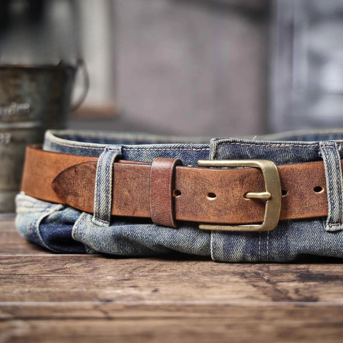 Men's Italian Cowhide Leather Belt - Classic Casual Smart Fit
