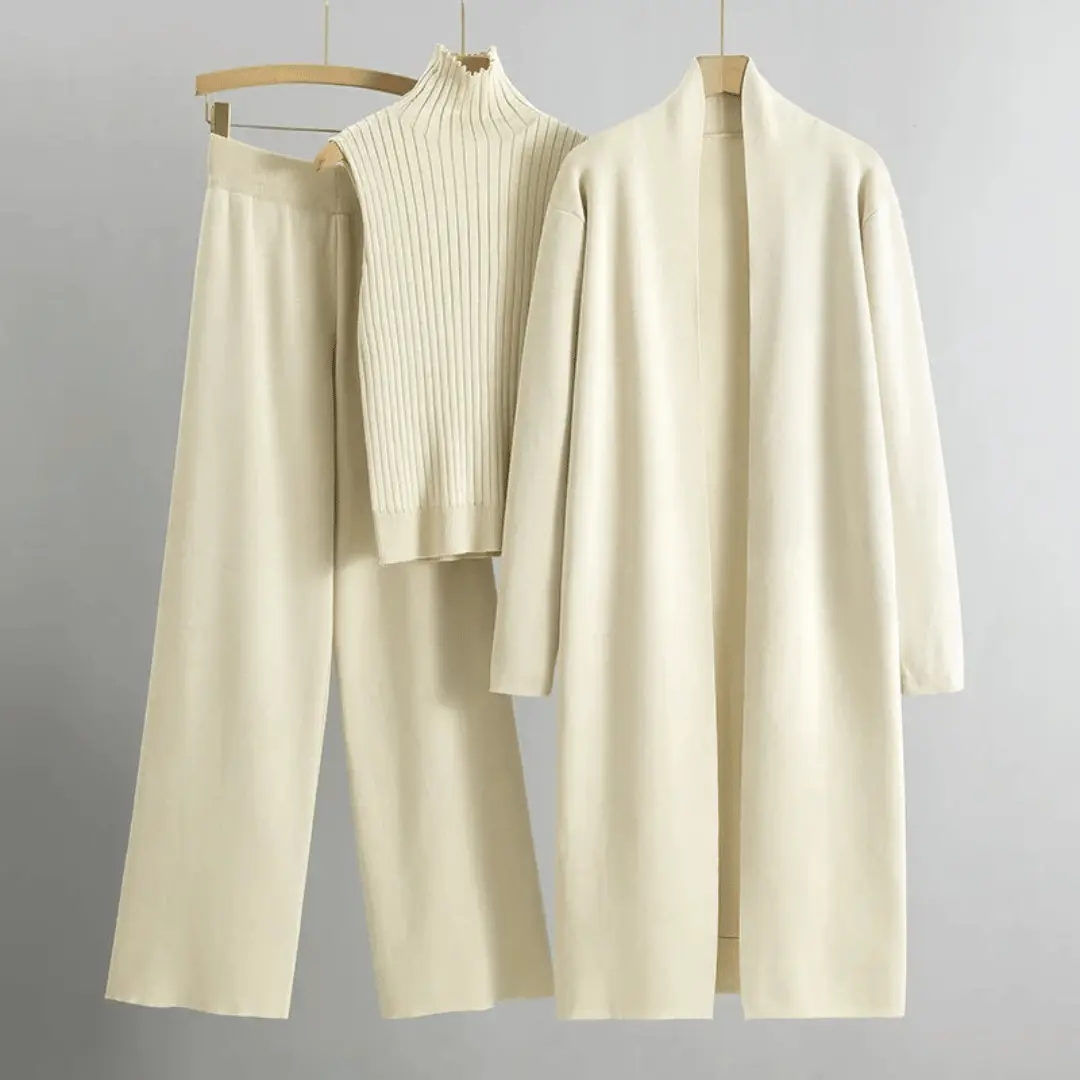 Women's 3-Piece Knit Cardigan Set | Open-Stitch Outfit