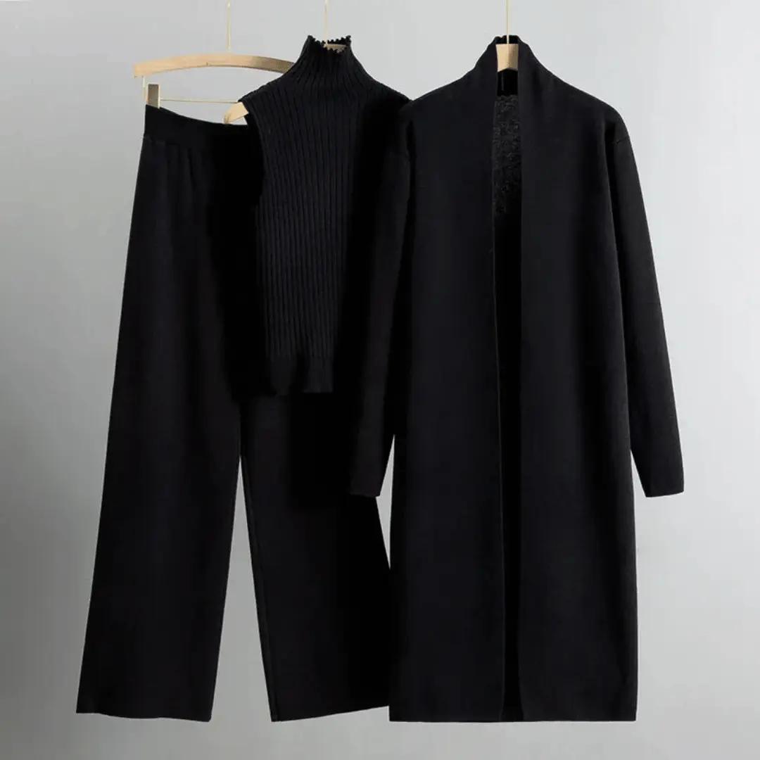 Women's 3-Piece Knit Cardigan Set | Open-Stitch Outfit