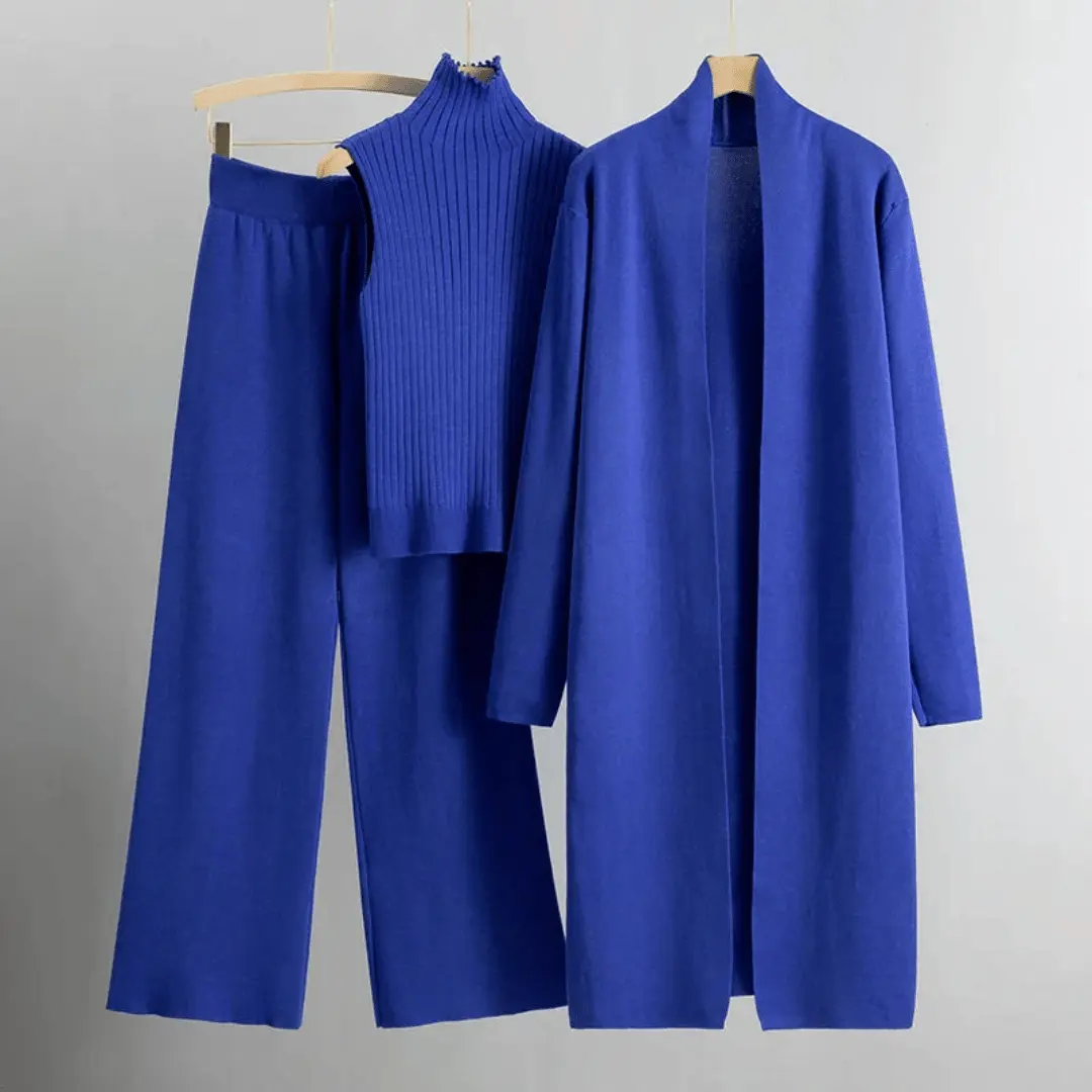 Women's 3-Piece Knit Cardigan Set | Open-Stitch Outfit