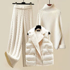 Women's 3-Piece Knit Ensemble | Sweater Vest & Pants