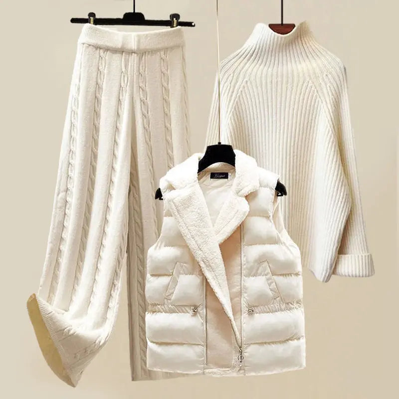Women's 3-Piece Knit Ensemble | Sweater Vest & Pants