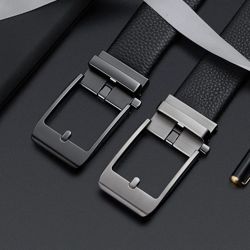 Men's Cowhide Leather Belt | Durable Buckle