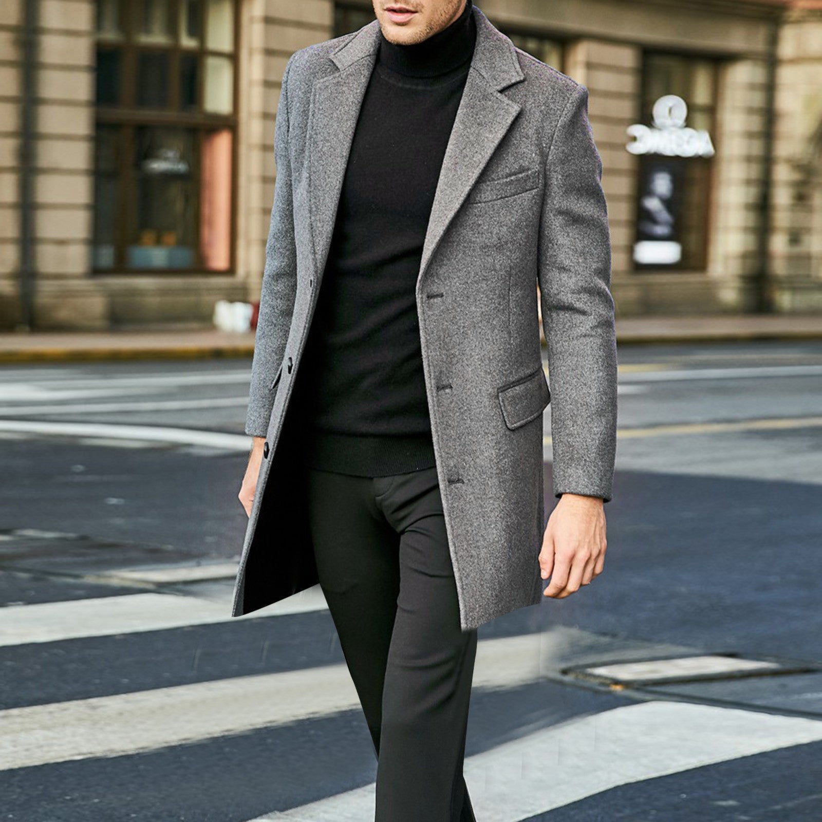Men’s Woolen Leisure Blazer Coat