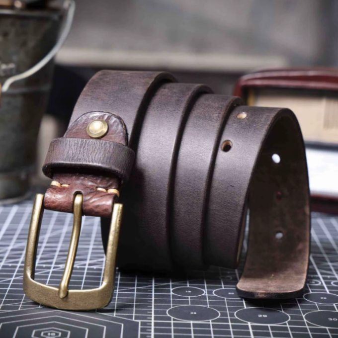 Men's Italian Cowhide Leather Belt - Classic Casual Smart Fit