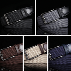 Men's Braided Leather Belt with Cowhide
