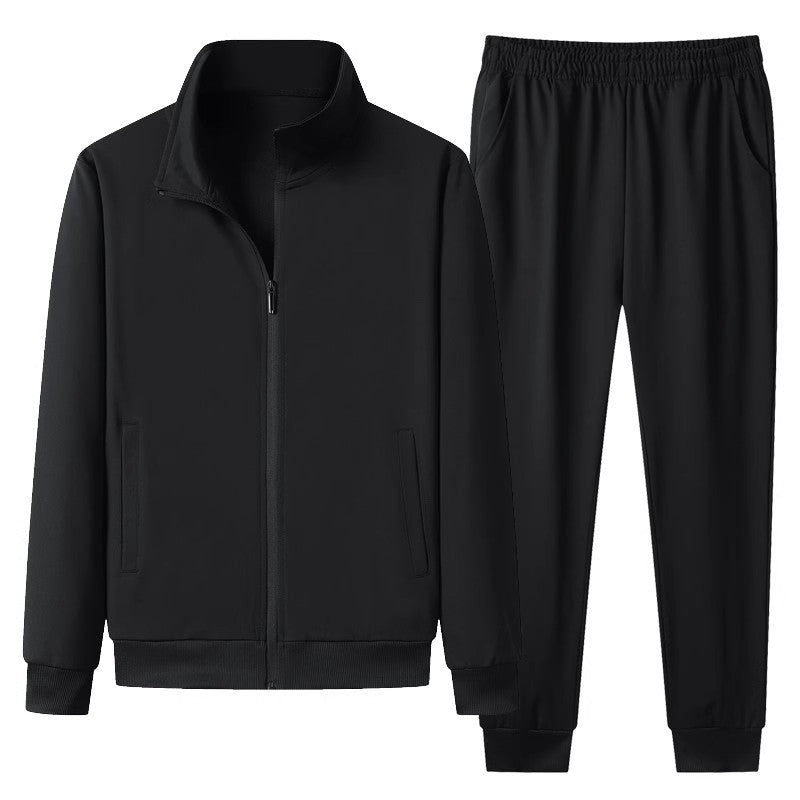 Men’s Stand Collar Cardigan Sports Two-Piece Set