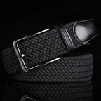 Men's Braided Leather Belt with Cowhide
