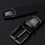 Men's Braided Leather Belt with Cowhide