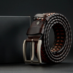 Men's Braided Cowhide Leather Belt