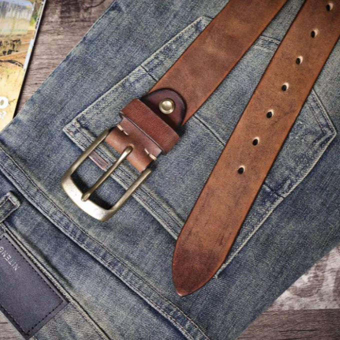 Men's Italian Cowhide Leather Belt - Classic Casual Smart Fit