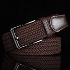 Men's Braided Leather Belt with Cowhide