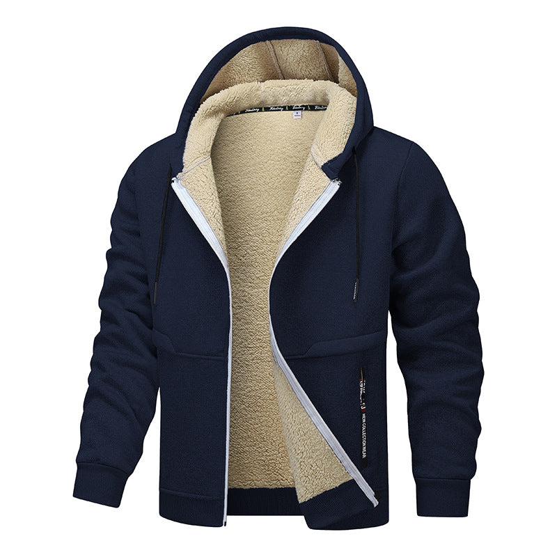 Men’s Heavyweight Sherpa Lined Zip Hoodie Jacket