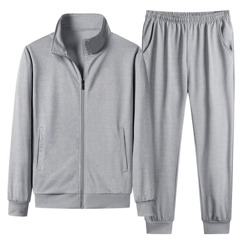 Men’s Stand Collar Cardigan Sports Two-Piece Set