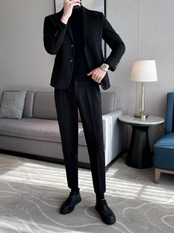 Men’s Woolen Leisure Blazer Coat