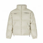 Men’s Printed PU Leather Puffer Jacket Loose Fit