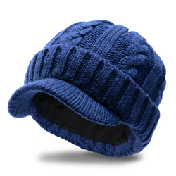 Men’s Knit Cap – Warm Vintage Flat Brim Hat