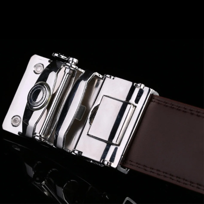 Men's Cowhide Leather Belt | Geometric Buckle