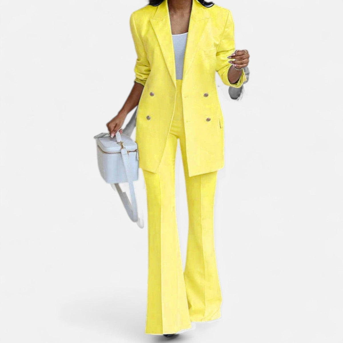 Women's Double Breasted Pantsuit Ensemble | Spring Suit Set