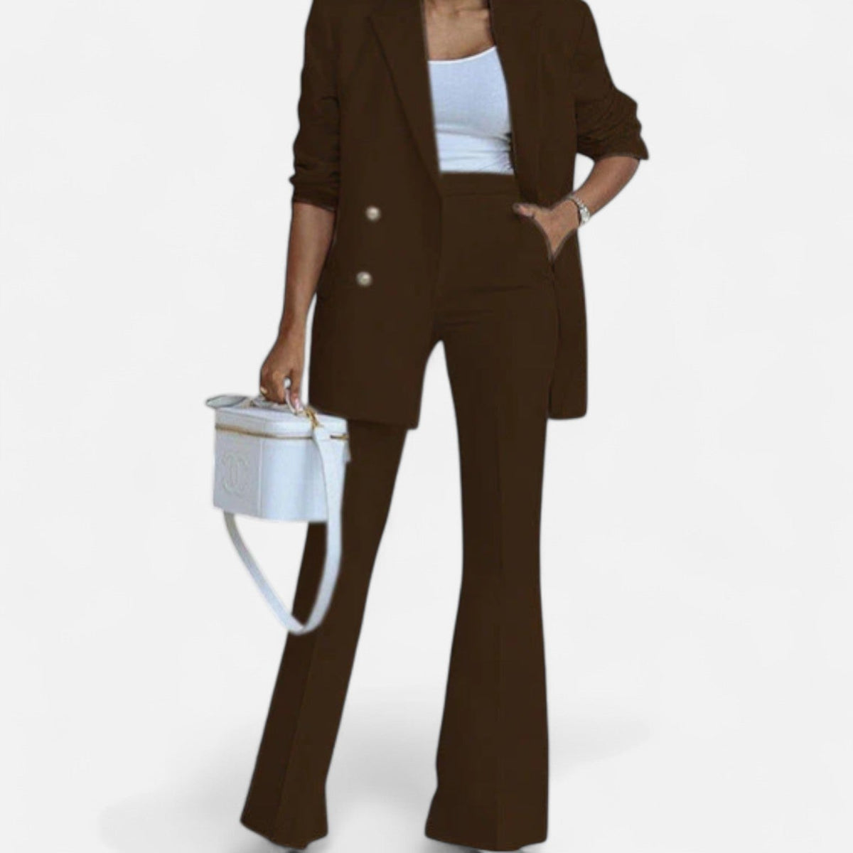 Women's Double Breasted Pantsuit Ensemble | Spring Suit Set