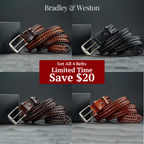 Men's Braided Cowhide Leather Belt