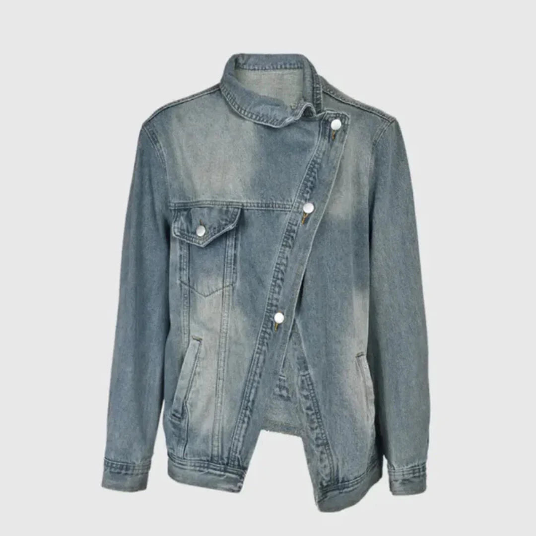 Women's Asymmetrical Denim Jacket | Oversized Streetwear Coat