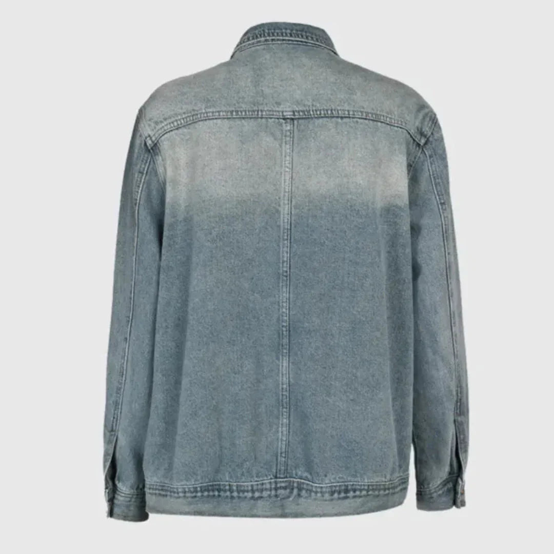 Women's Asymmetrical Denim Jacket | Oversized Streetwear Coat