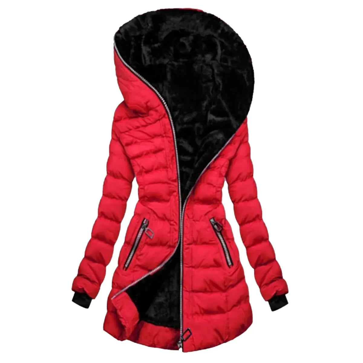 Women's Asymmetrical Hooded Puffer Coat | Adrienne Winter Jacket