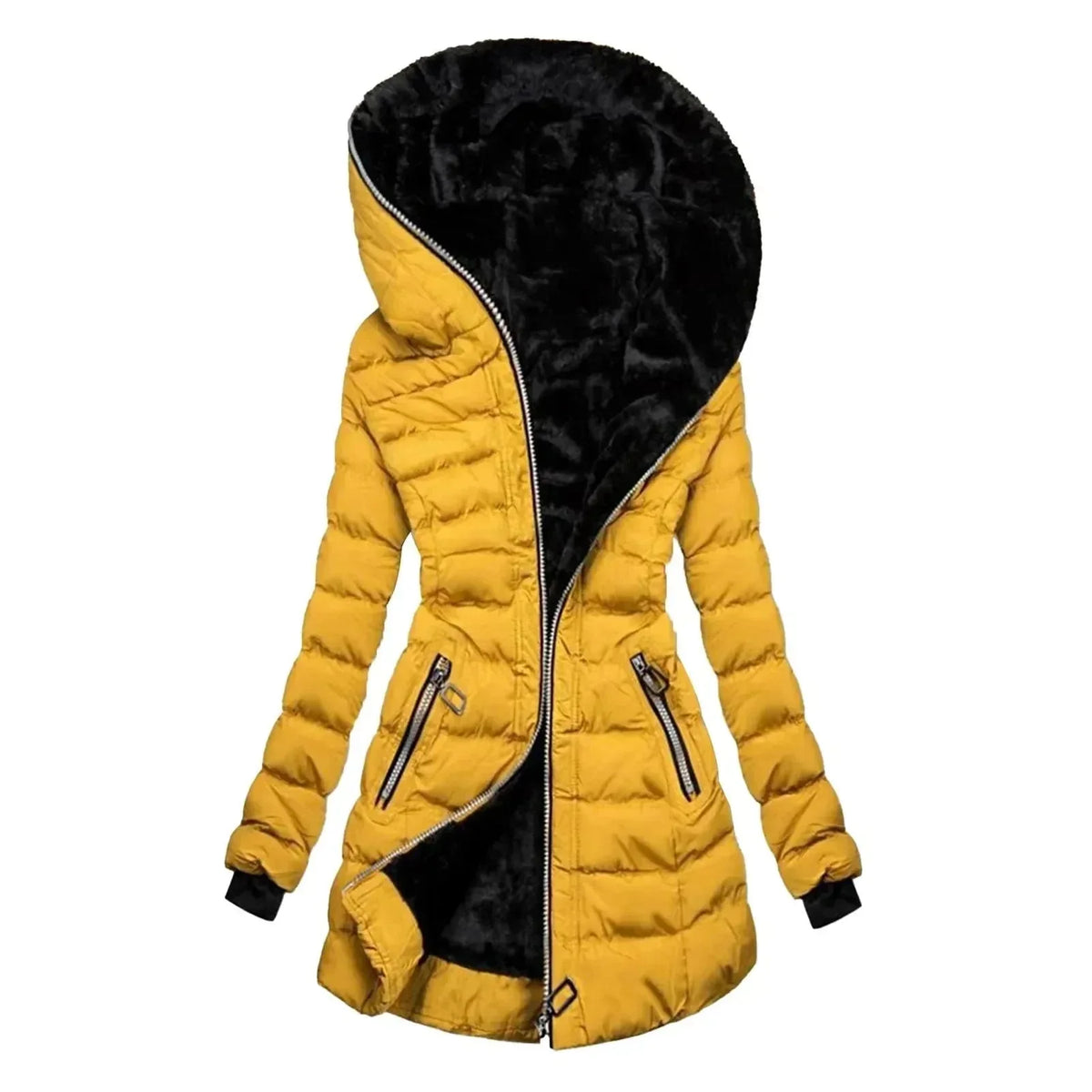 Women's Asymmetrical Hooded Puffer Coat | Adrienne Winter Jacket