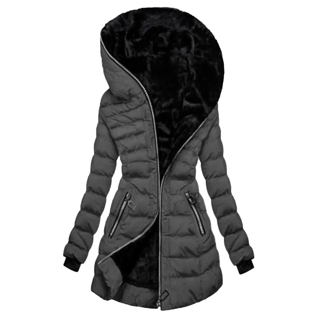 Women's Asymmetrical Hooded Puffer Coat | Adrienne Winter Jacket