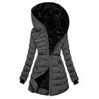 Women's Asymmetrical Hooded Puffer Coat | Adrienne Winter Jacket