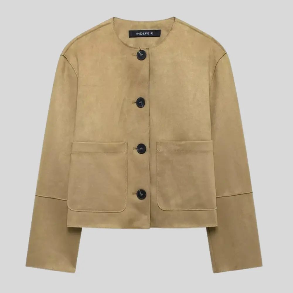 Women's Autumn Suede Jacket | Soft Cozy Casual Coat
