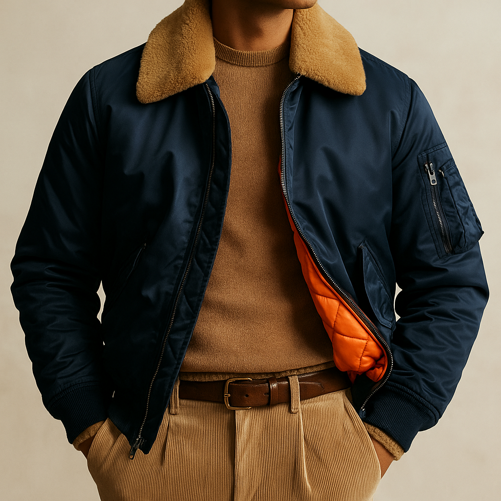 Men's Aviator Jacket | Waterproof Fur Collar Coat