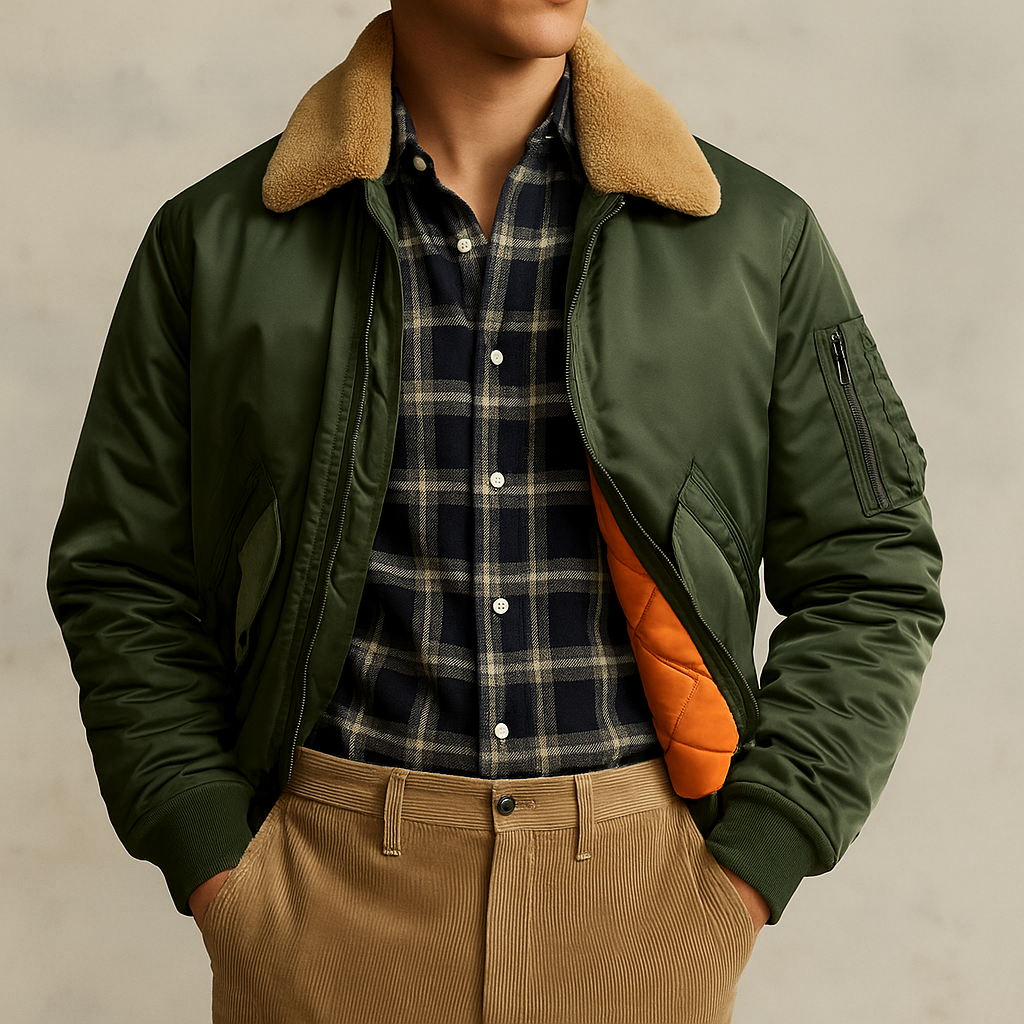 Men's Aviator Jacket | Waterproof Fur Collar Coat