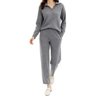 Women's Cashmere-Blend Sweater & Pants Set – Soft 2-Piece Knit Loungewear