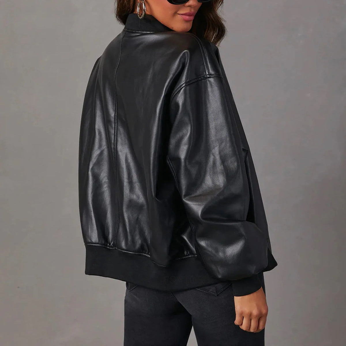 Women's Casual Leather Jacket | Warm Lined Everyday Coat
