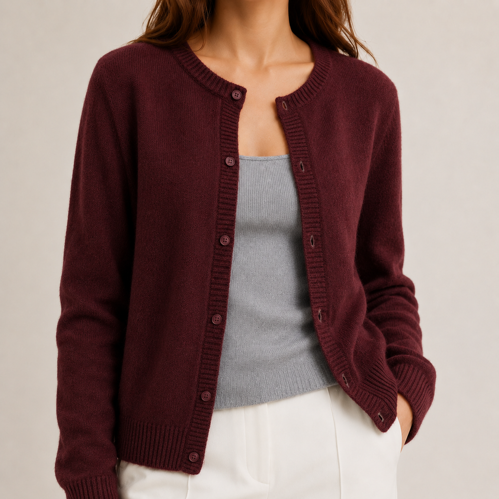 Women’s Soft Knit Wool Blend Button-Front Cardigan