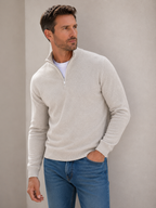 Men’s Wool Blend Half-Zip Knit Sweater