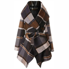 Women's Prairie Check Belted Coat | Elegant Wool-Blend Outerwear