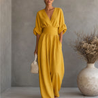 Women's Wide-Leg Jumpsuit | Elegant Draped Waist Outfit