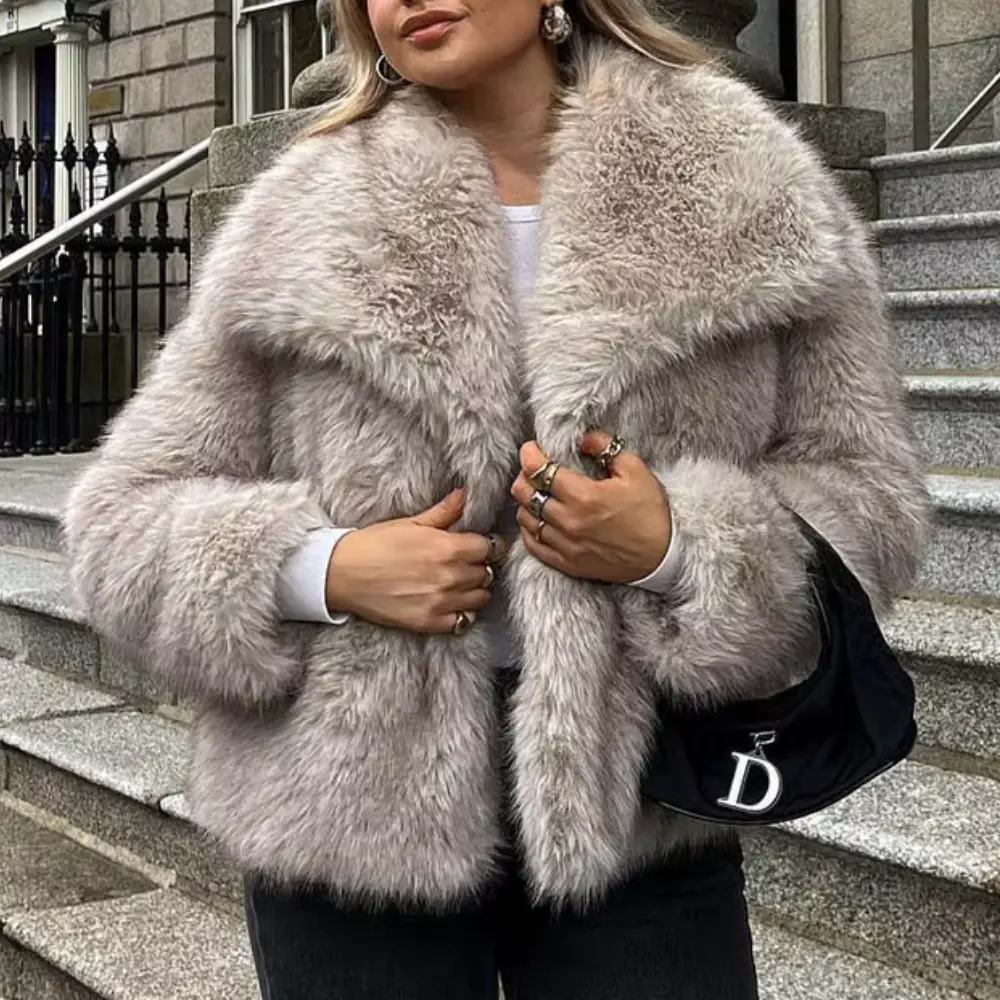 Women's Glam Faux Fur Jacket | Cozy Evening Outerwear