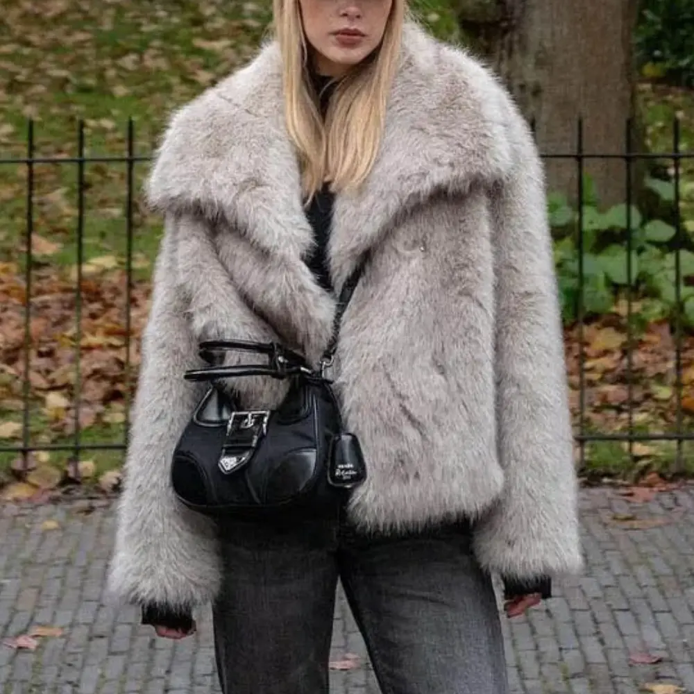 Women's Glam Faux Fur Jacket | Cozy Evening Outerwear
