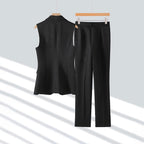 Women's Sleeveless Blazer & Pants Set | Chic Tailored Outfit