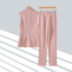 Women's Sleeveless Blazer & Pants Set | Chic Tailored Outfit