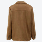 Women's Classic Suede Blazer | Timeless Warm Brown Jacket