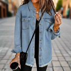 Women's Classic Lightweight Denim Jacket | Oversized Cotton Coat