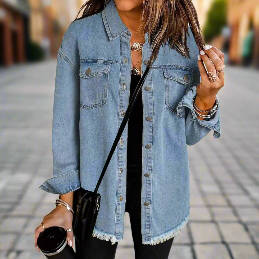 Women's Classic Lightweight Denim Jacket | Oversized Cotton Coat